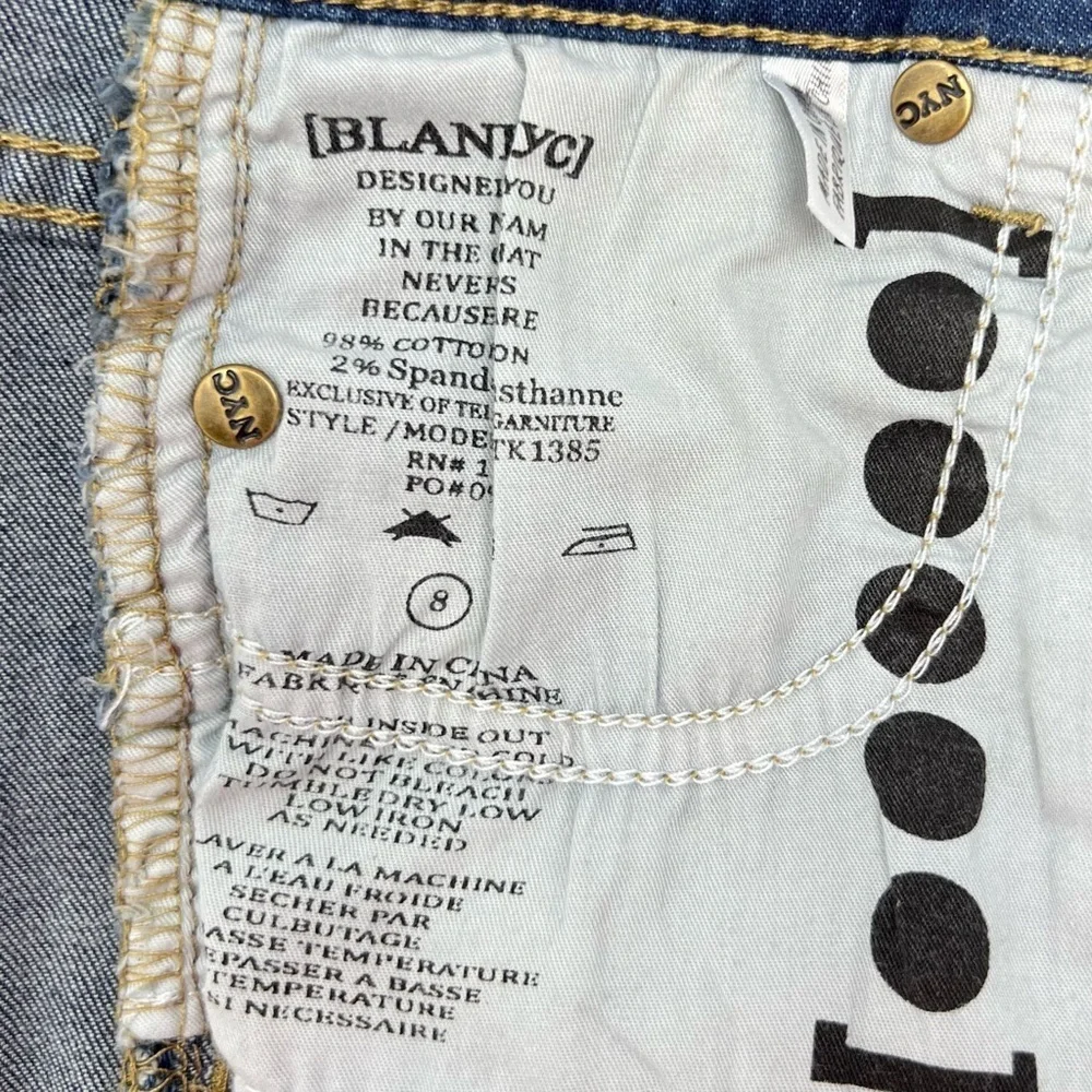 Blank NYC Patched Boyfriend Jeans Girl’s Size 8 Dark Wash Distressed New NWT
